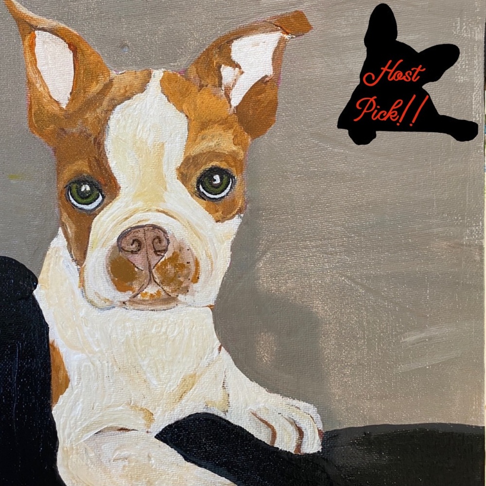 RIKKISRATPACK Custom painting of TBone the Boston Terrier